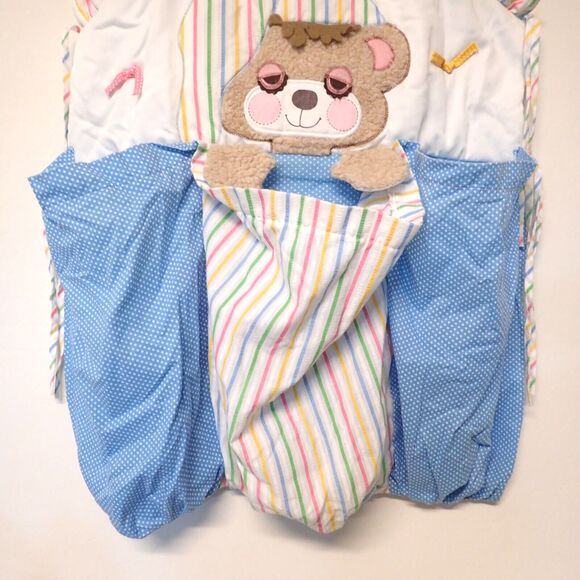 Vtg SLEEPY TEDDY Beddy 1982 Baby Morgan 3 Section Laundry Hanging Decor Nursery - Picture 4 of 6